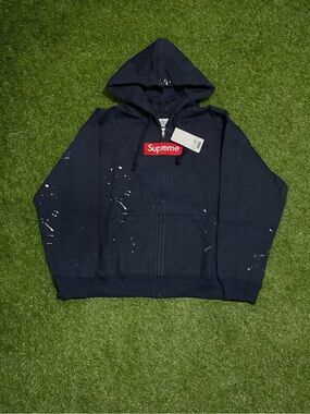 Supreme X Maison Margiela Navy Box Logo Zip up